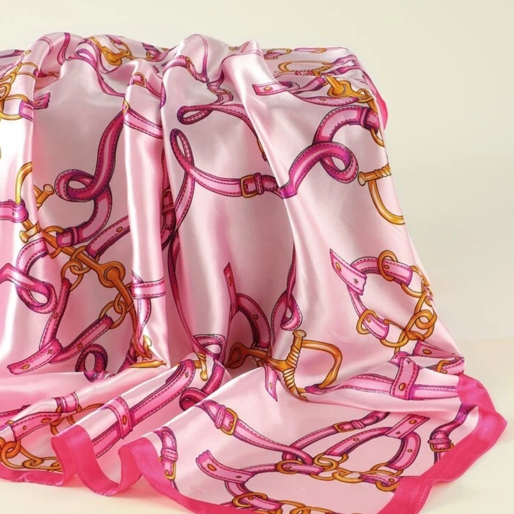 Pink and Gold Women's Scarf - Picture 2 of 6